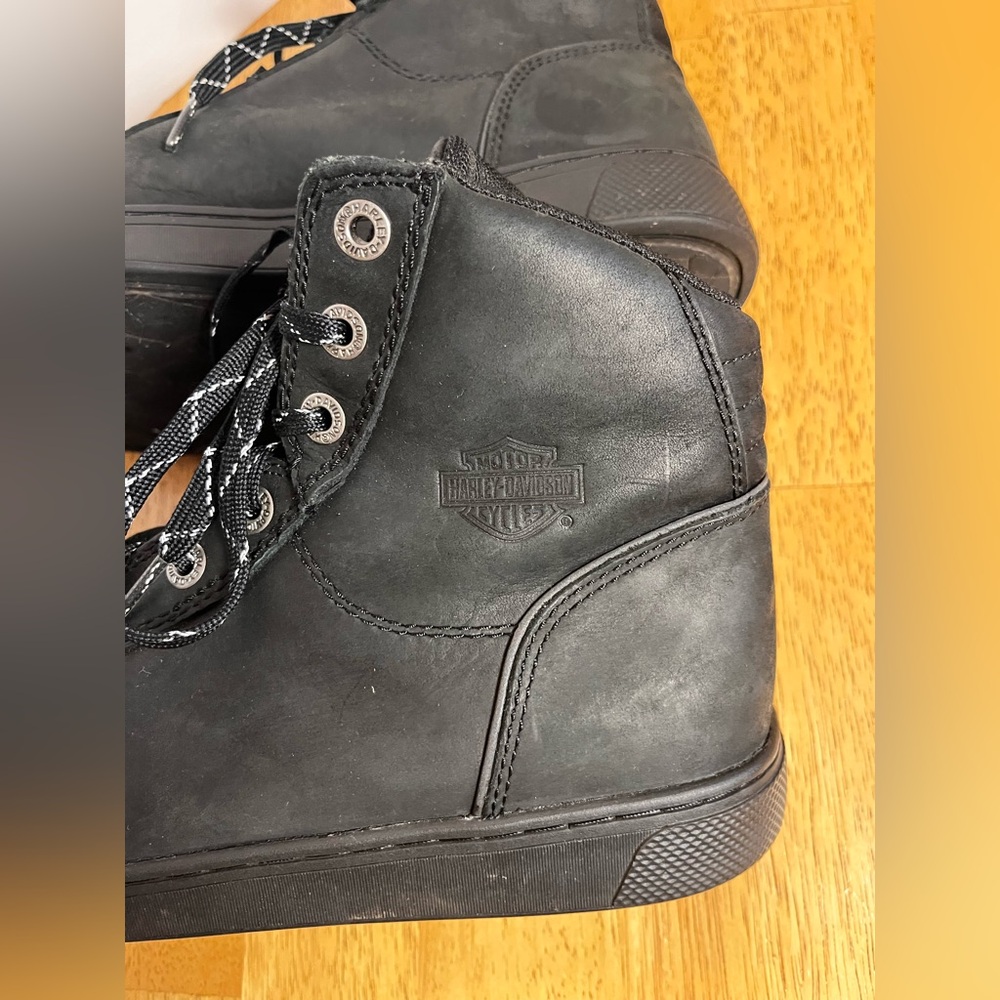 Harley-Davidson Watkins Men’s Black Leather Boots Size 8.5 Moto Riding Casual - Picture 5 of 9